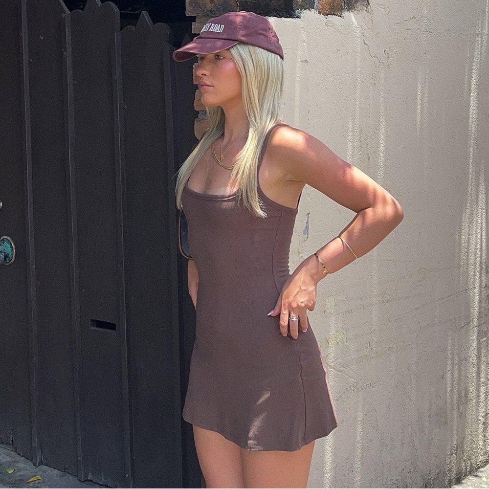 Charcoal Clothing Helia Mini Dress Oak Brown